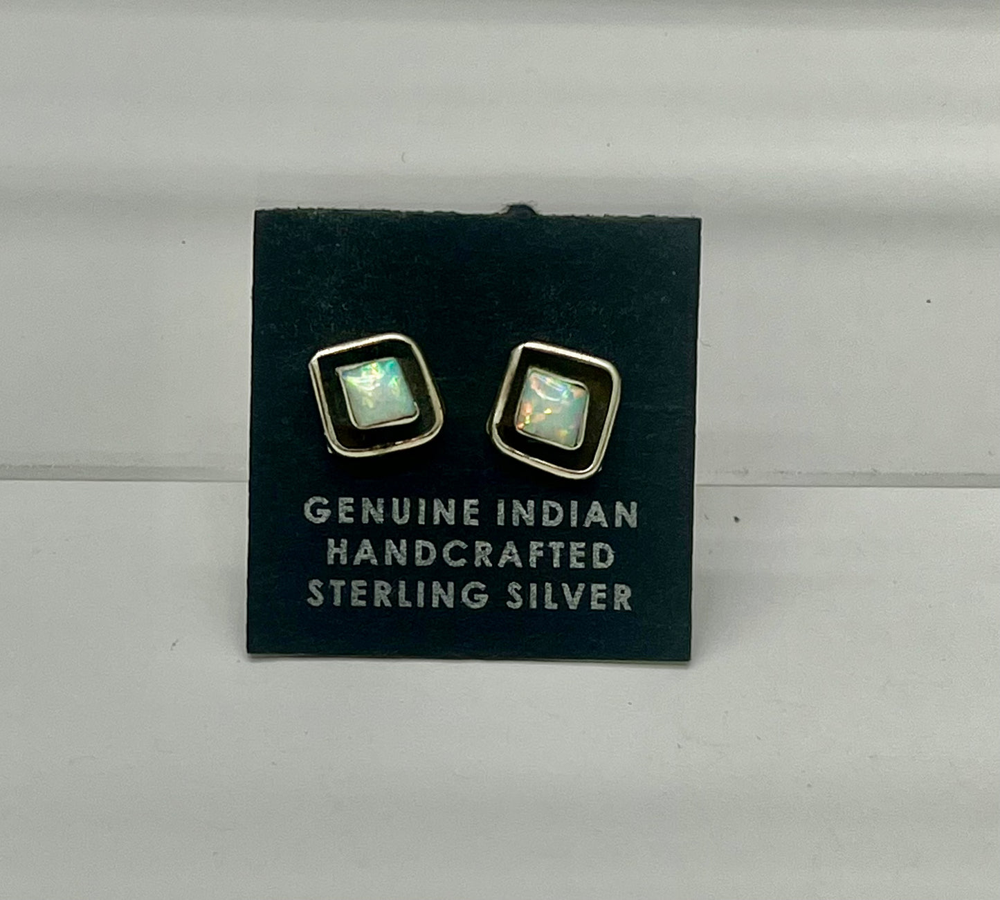 Petite Opal and Sterling Silver Stud Earrings