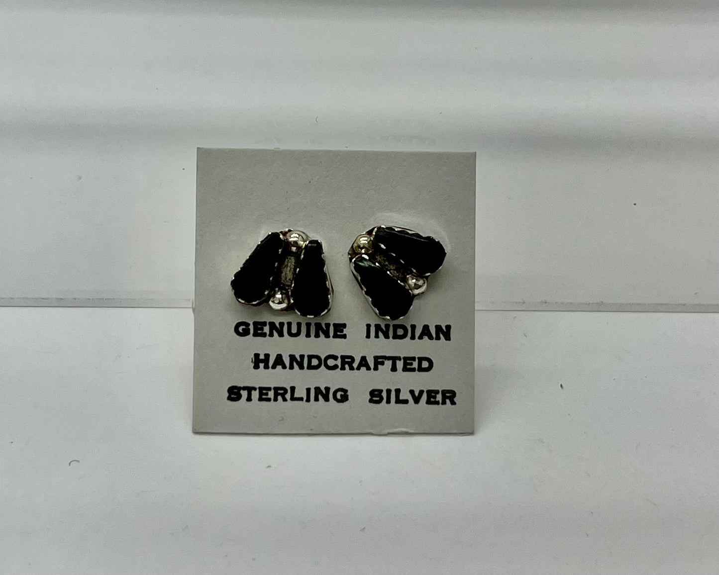 Small Onyx and Sterling Silver Earrings