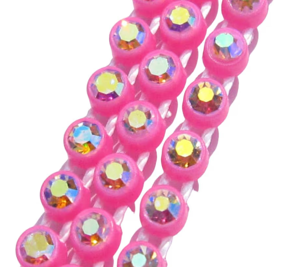 Rhinestone Banding; SS8 AB Neon Pink