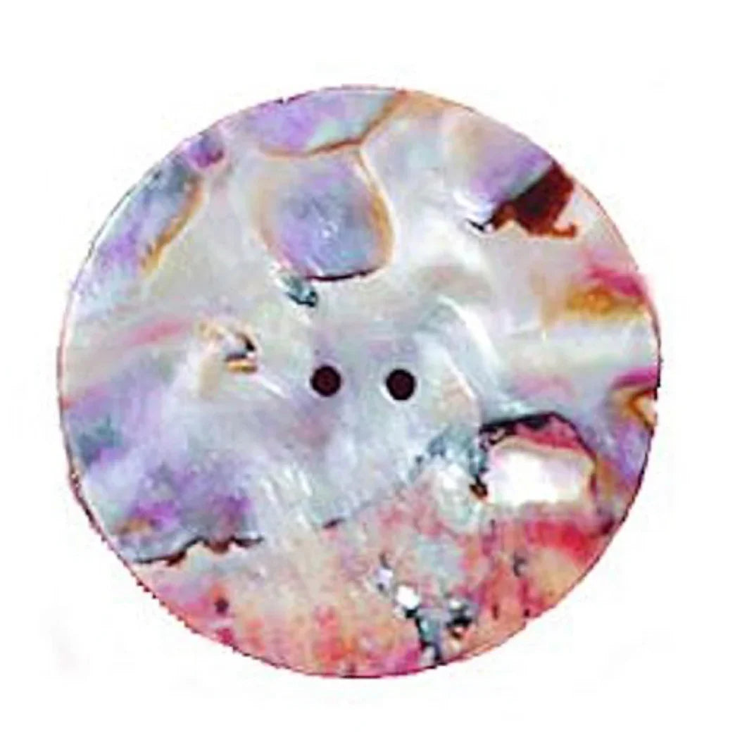 Iridescent mother-of-pearl button for Native American crafts and traditional clothing