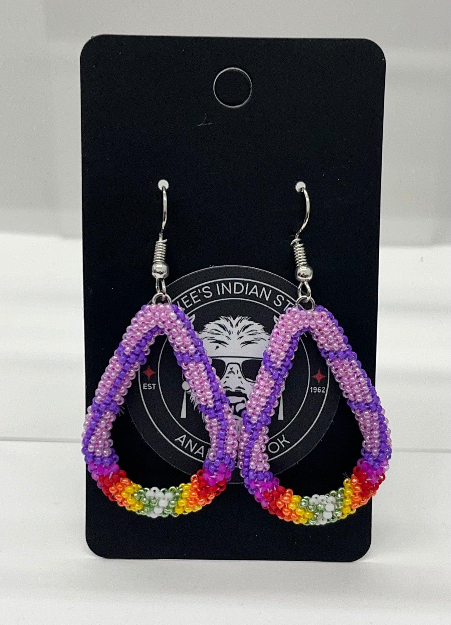Beaded Earrings; Lavender