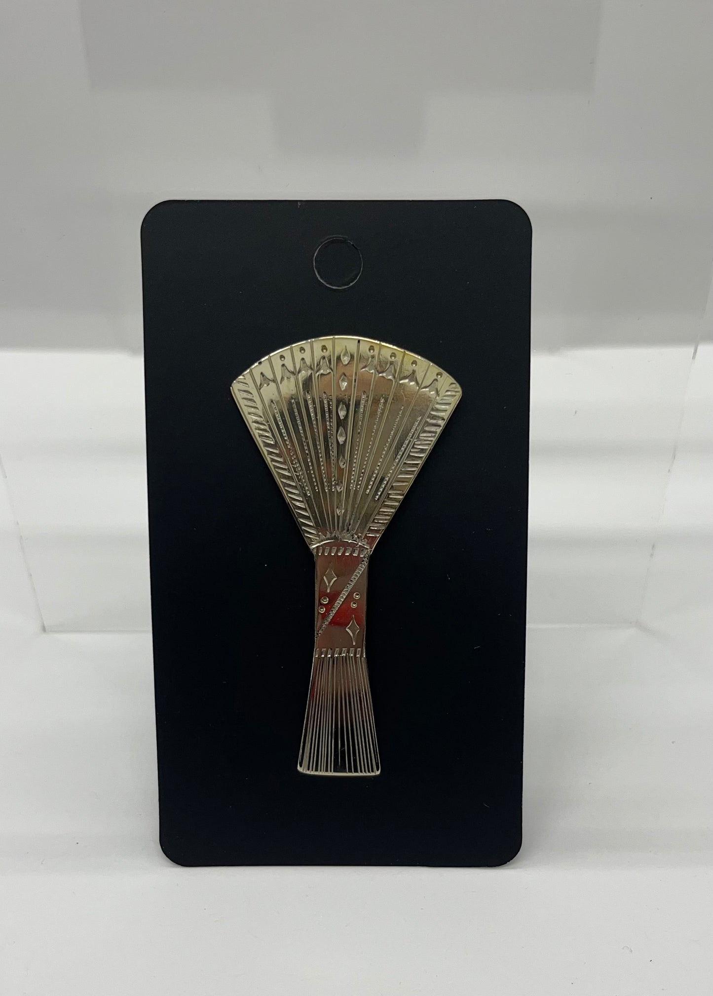 German Silver Fan Hat Pin