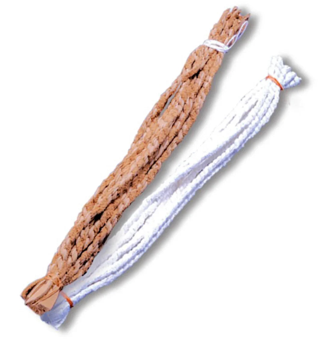 Natural and white braided cord for Native American crafts and traditional clothing supplies