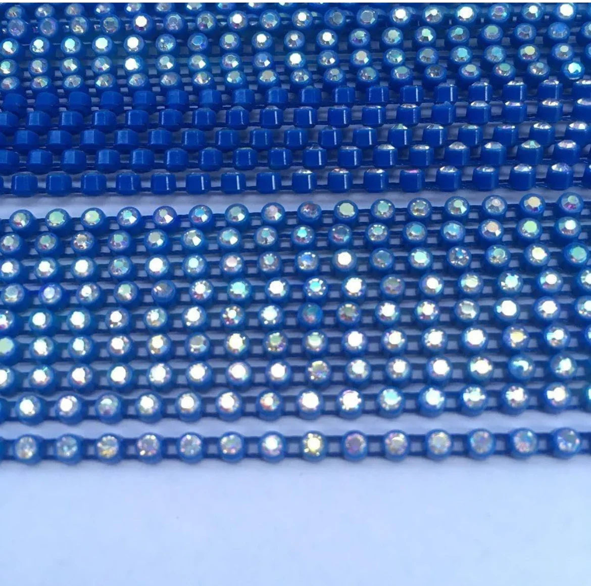 Rhinestone Banding; SS6 AB Medium Blue (per yard)