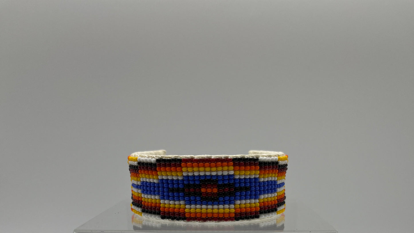 Large Beaded Bracelet; Royal Blue