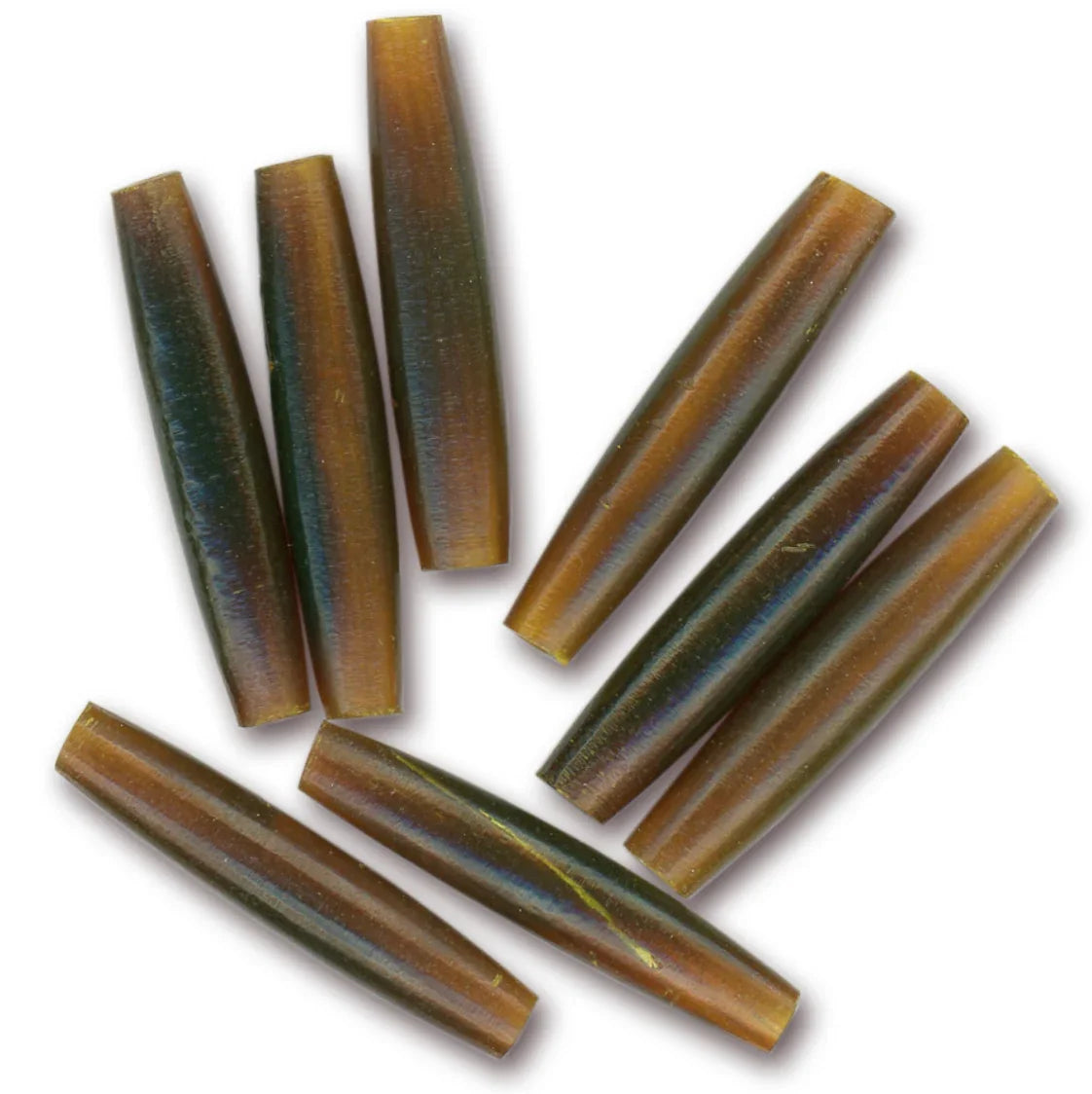 Brown iridescent tube beads for Native American craft and jewelry making