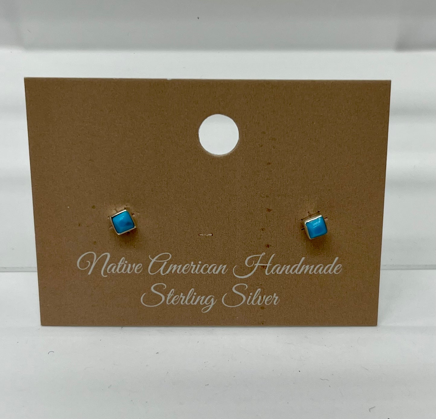 Petite Turquoise and Sterling Silver Stud Earrings