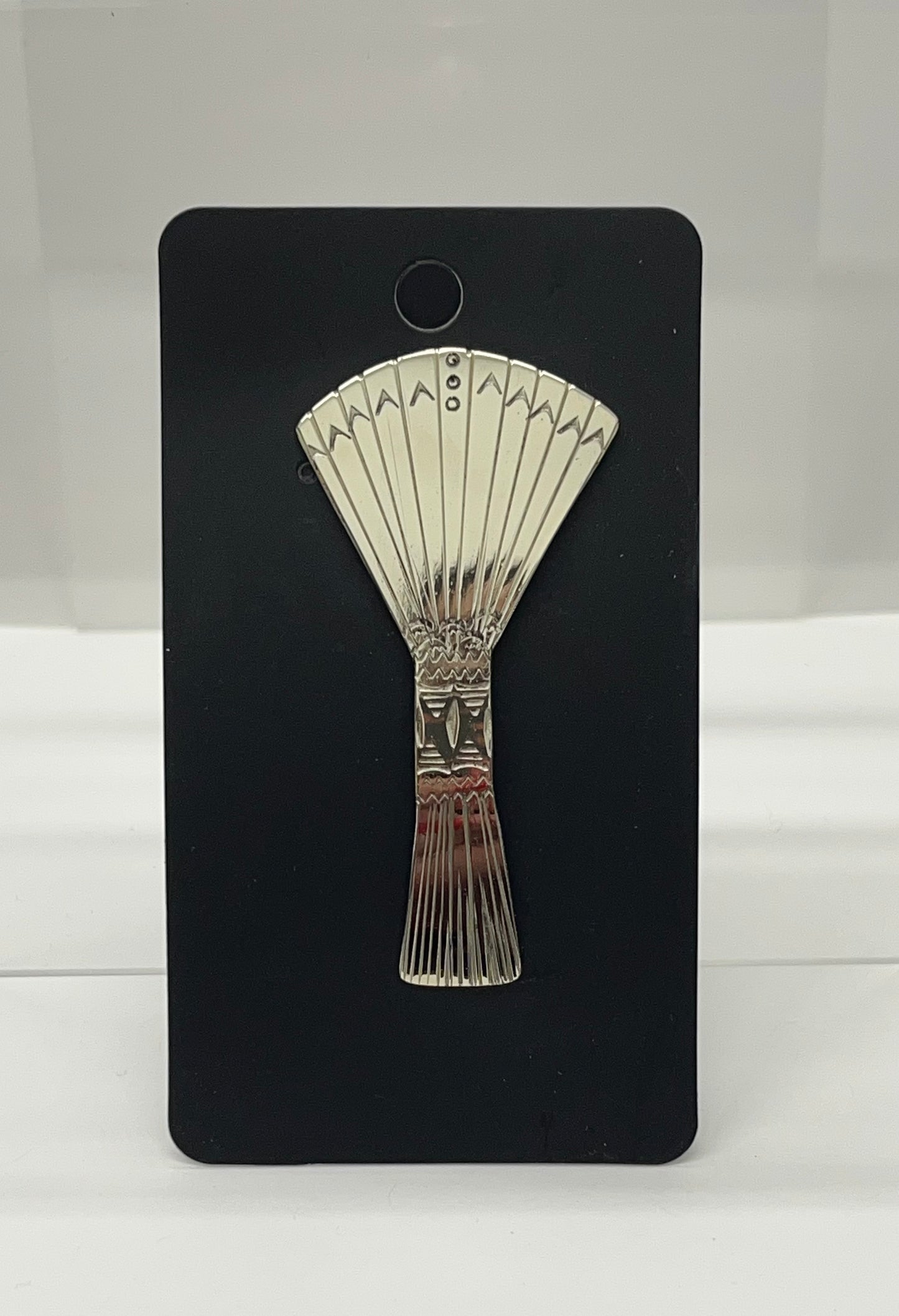 German Silver Fan Hat Pin