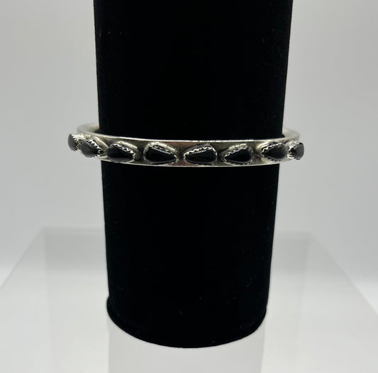 German Silver and Onyx Bracelet