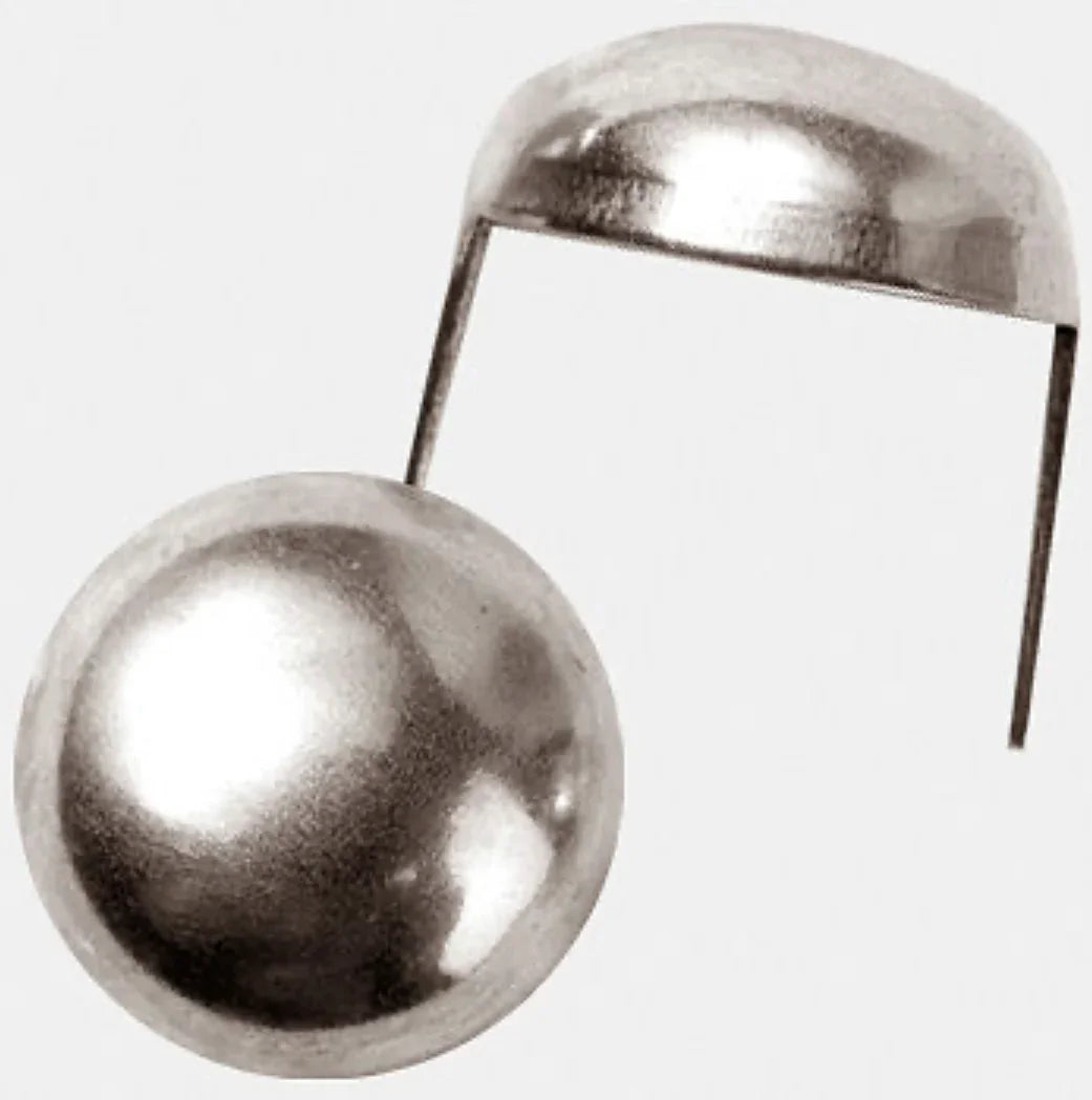 Shiny silver metal bead with dome cap for Native American craft and jewelry making