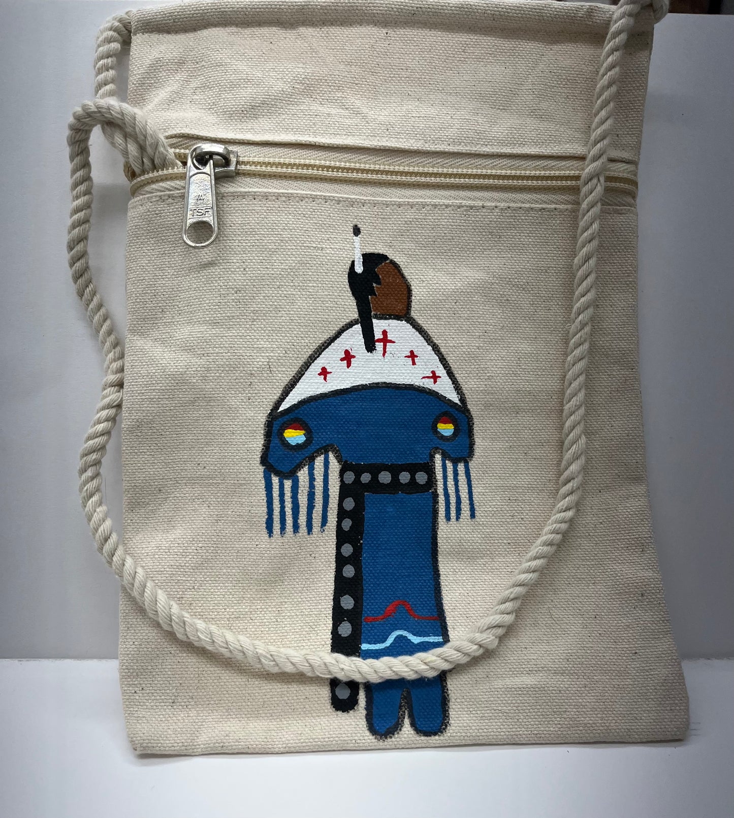 Hand Painted Canvas Crossbody Bag; Dancer (various colors)
