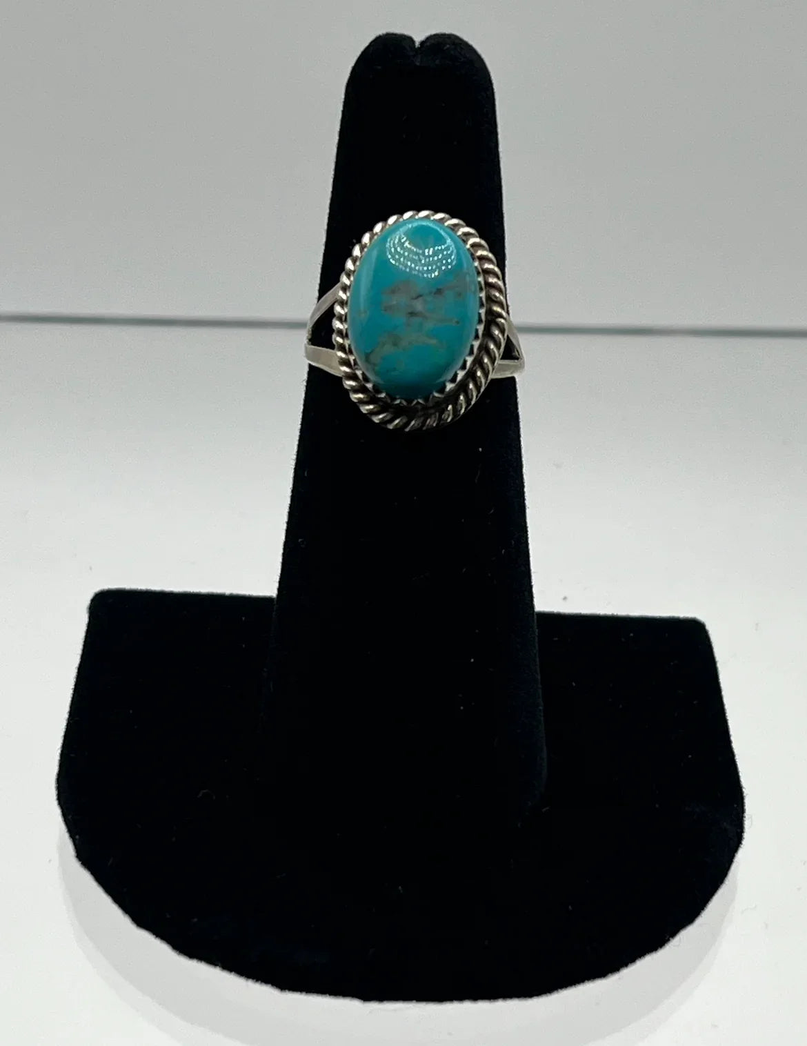 Turquoise and Sterling Silver Ring; Size 6