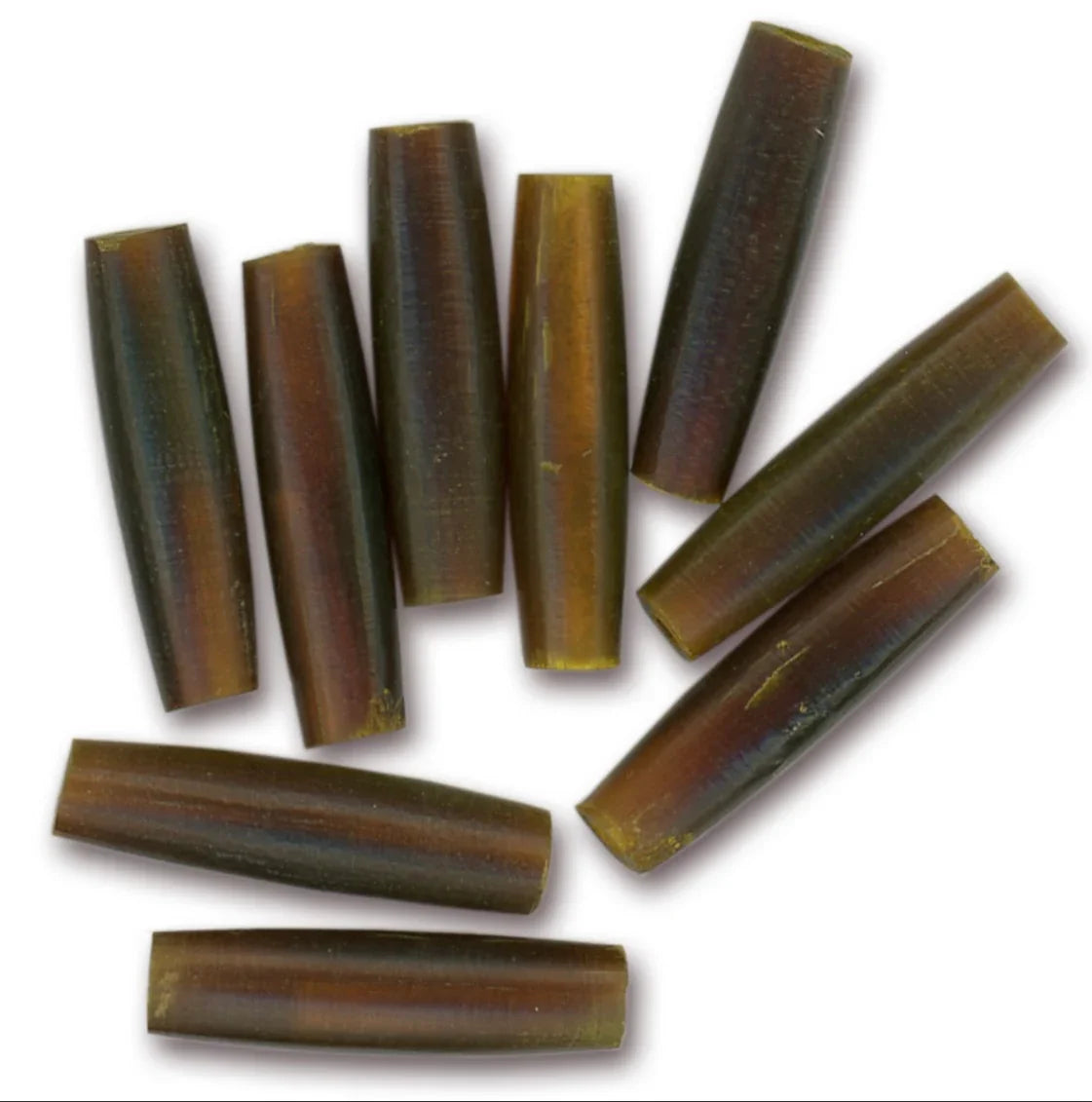 Brown tubular beads for Native American crafts and traditional clothing