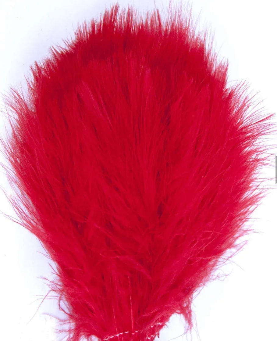 Vibrant red marabou feather plume for Native American crafts and traditional regalia