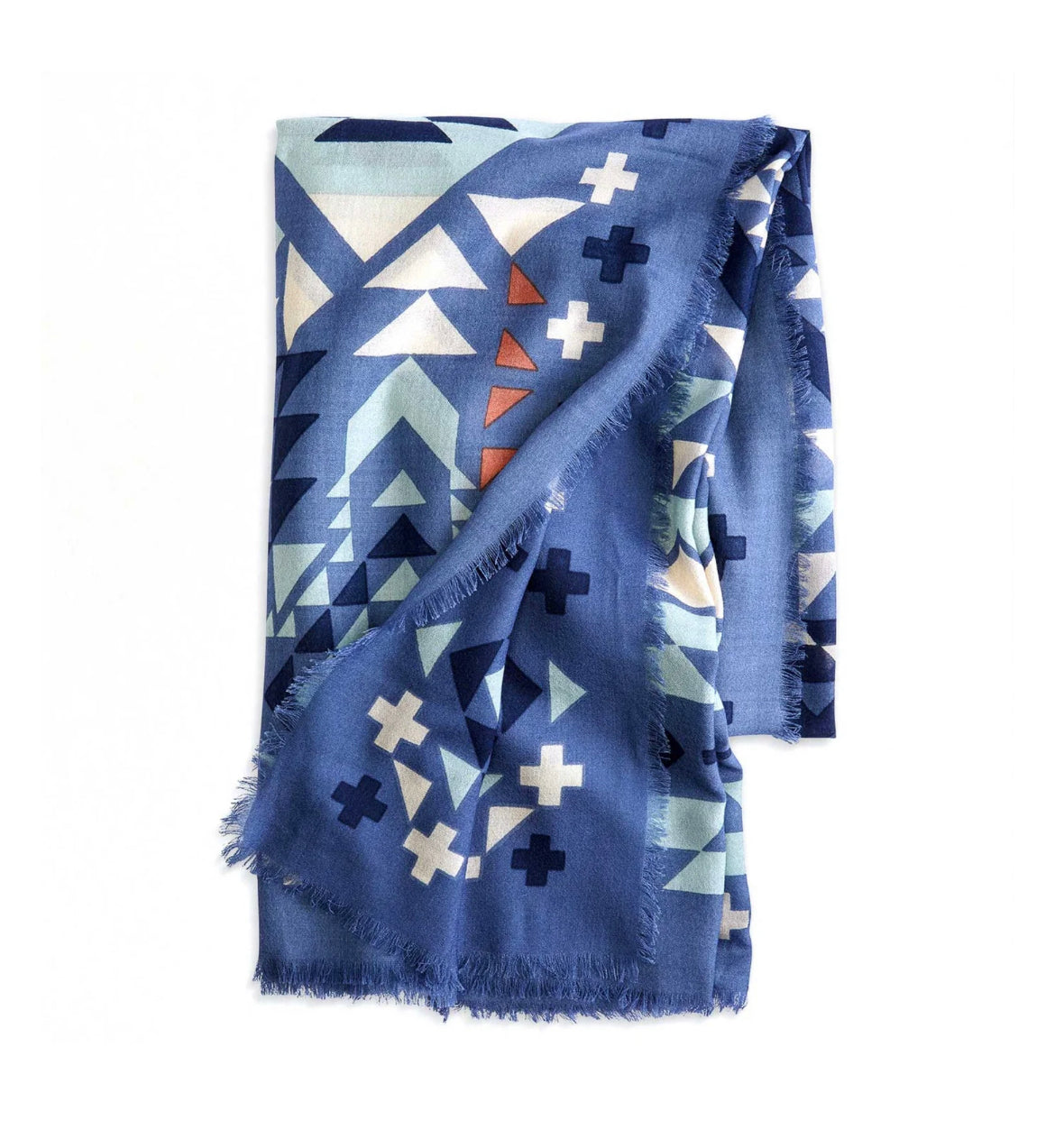 Pendleton Featherweight Wool Oversized Scarf Opal Springs Denim