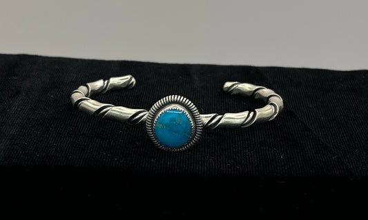 Turquoise and Silver Rope Bracelet