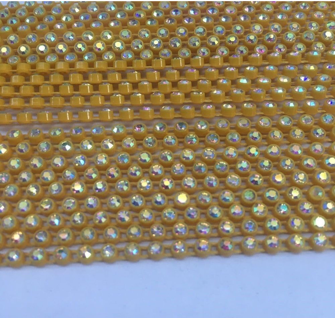 Rhinestone Banding; SS6 AB Corn Yellow (per yard)
