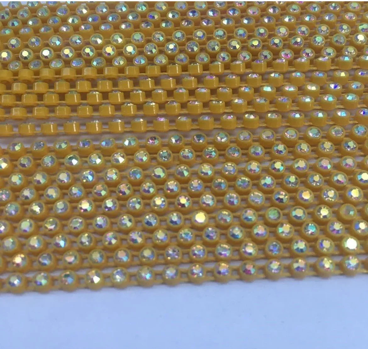 Rhinestone Banding; SS6 AB Corn Yellow (per yard)