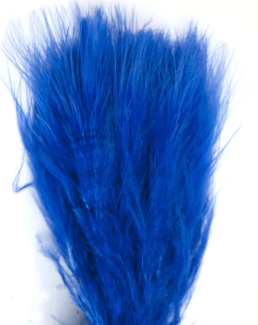 Vibrant blue craft feathers for Native American art and traditional clothing projects