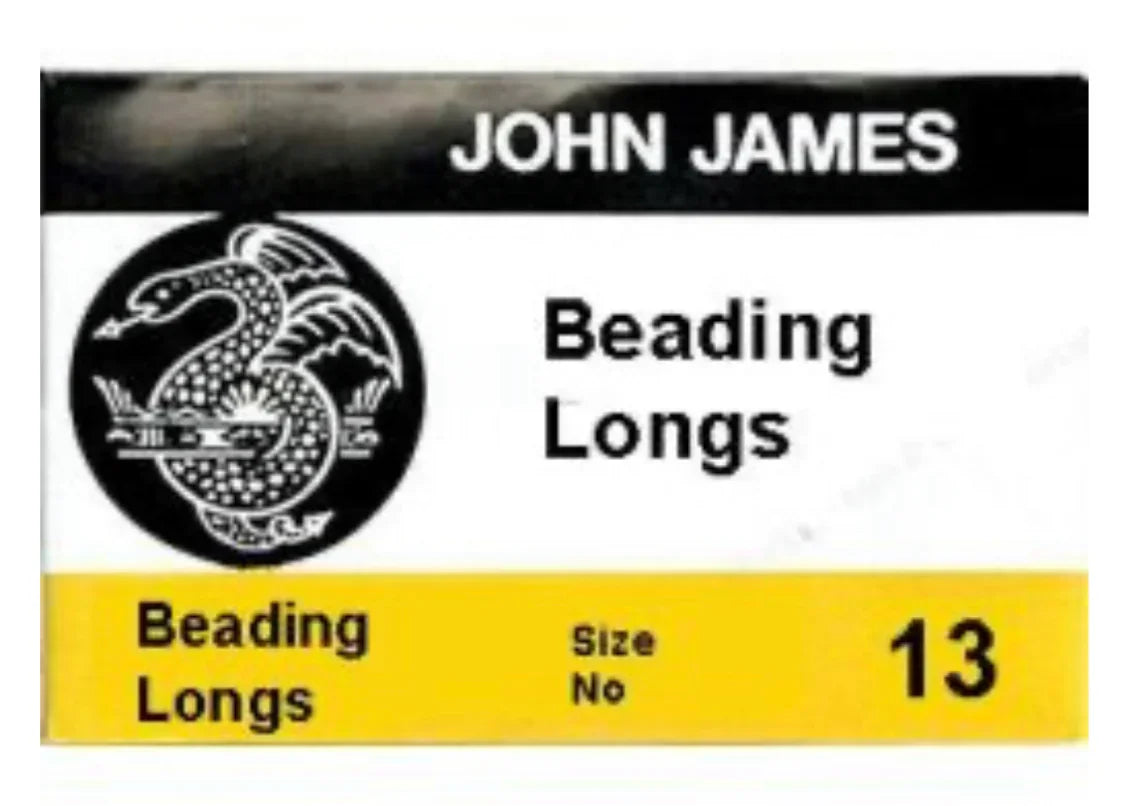 John James Beading Longs Size 13 for Native American beadwork and craft projects