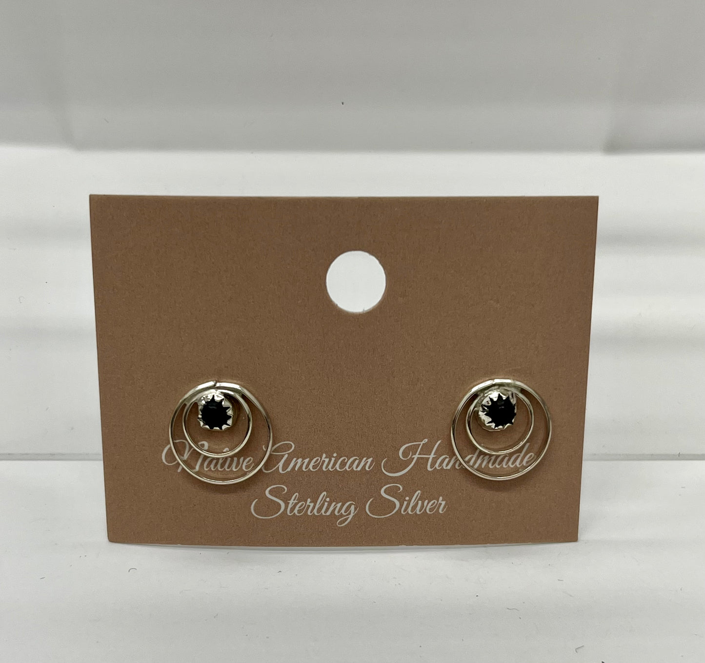 Small Onyx and Sterling Silver Earrings