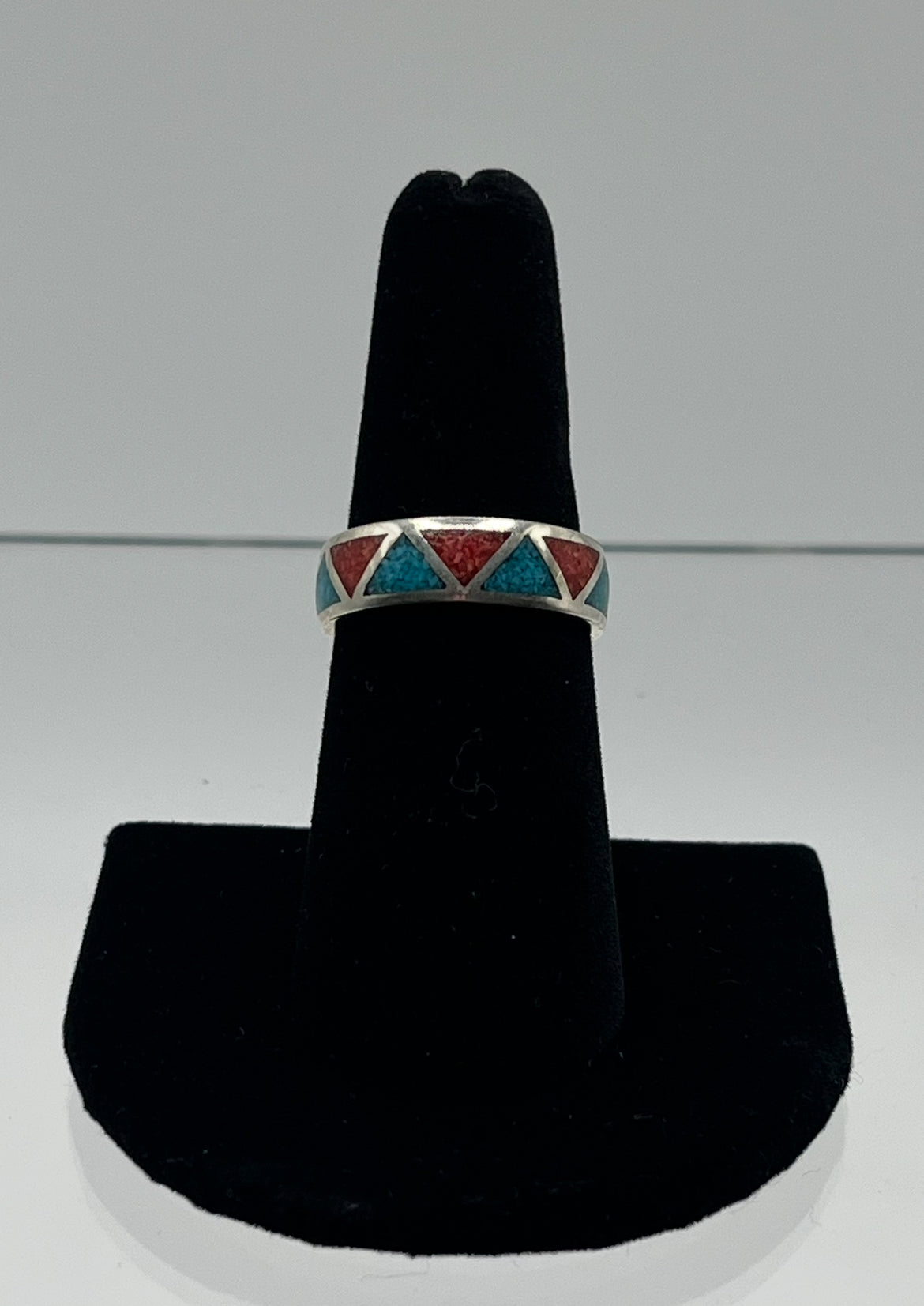 Turquoise, Coral and Sterling Silver Band