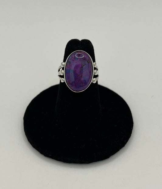 Purple Mojave Turquoise and Silver Ring