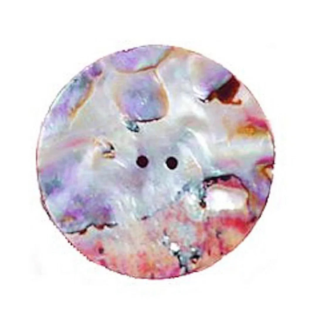 Iridescent mother-of-pearl button for Native American crafts and traditional clothing