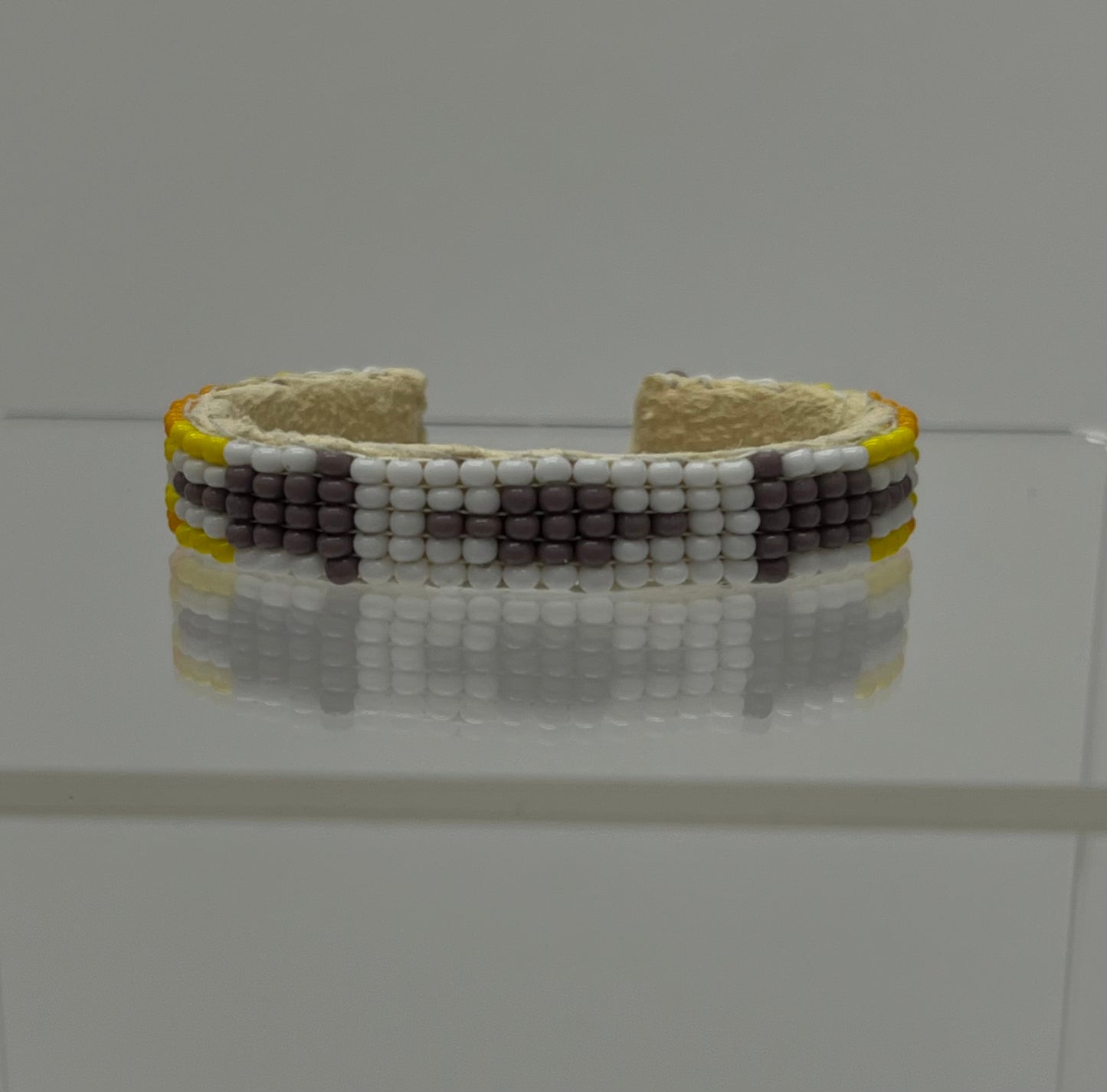 Beaded Baby Cuff Bracelet; Lavender