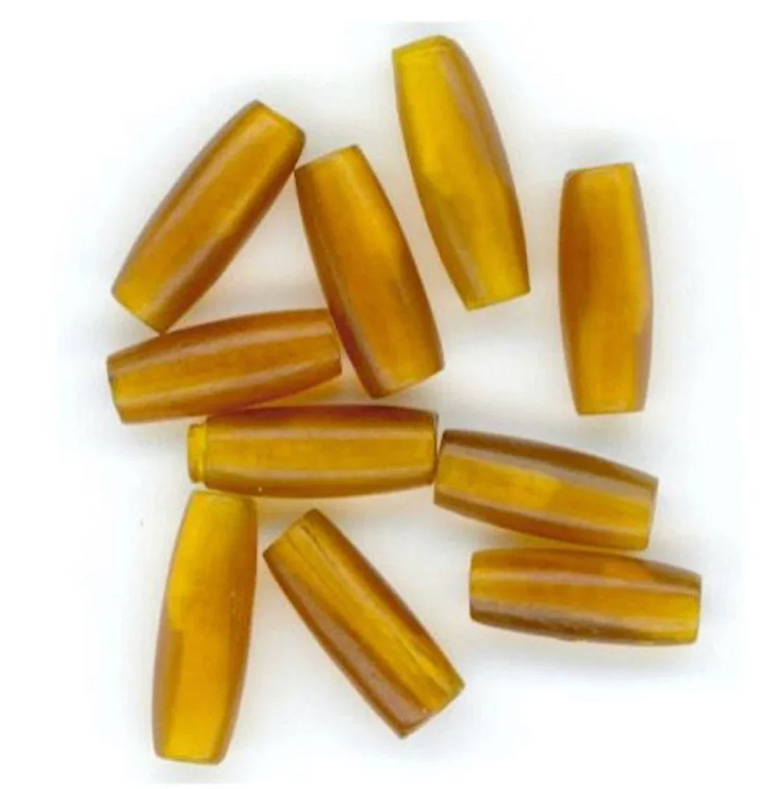 Amber-colored tube beads for Native American craft and jewelry making
