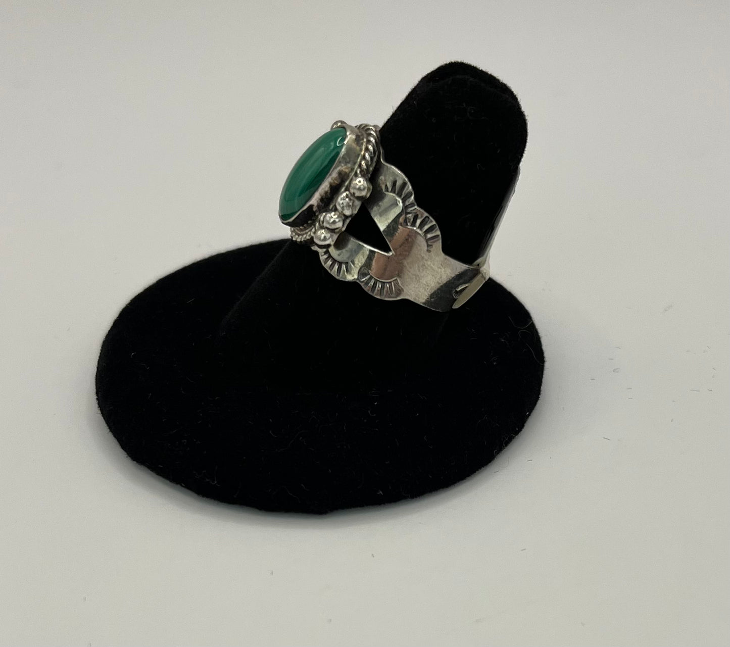 Malachite and Sterling Silver Ring Size 7