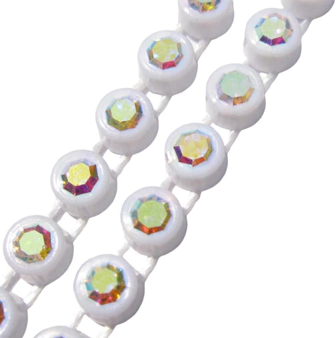 Rhinestone Banding; SS8 AB White (per yard)