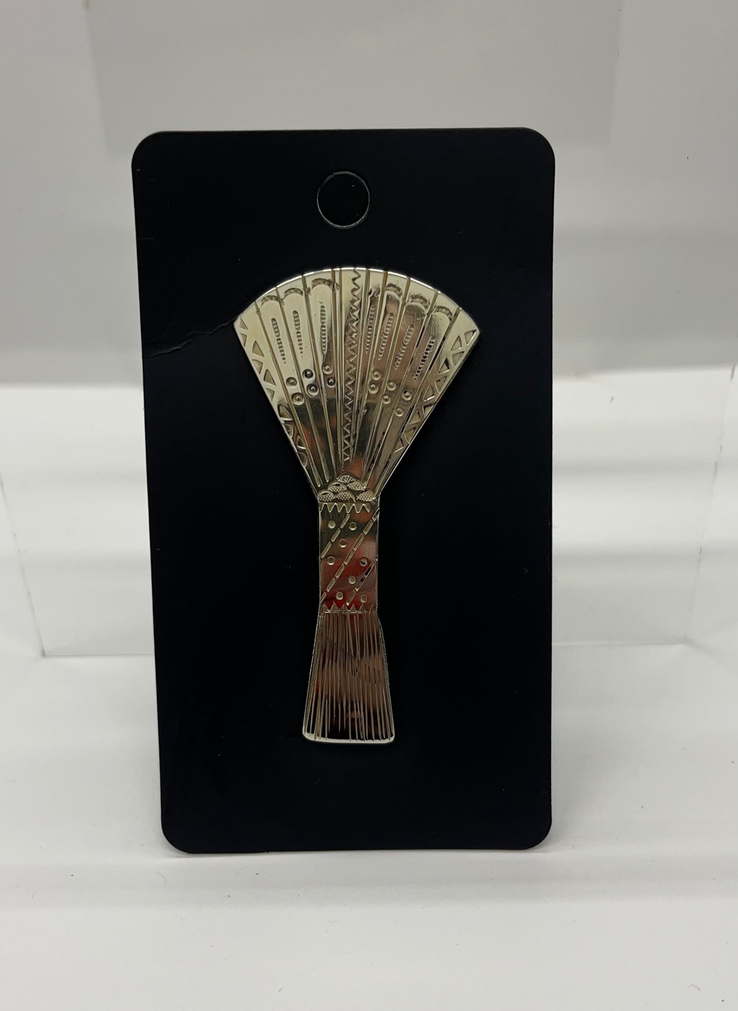 German Silver Fan Hat Pin