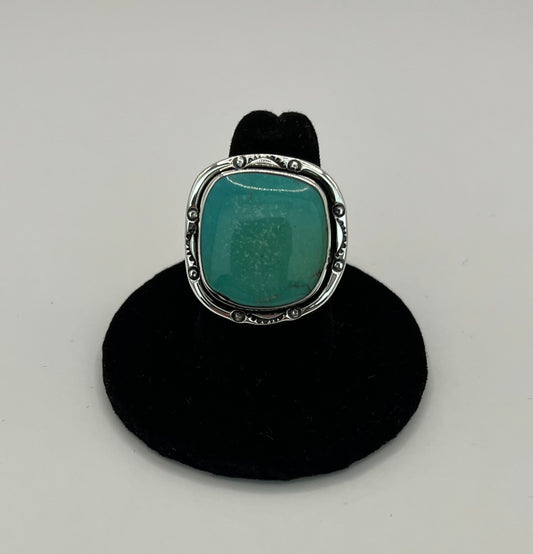 Turquoise and Sterling Silver Ring Size 7.5