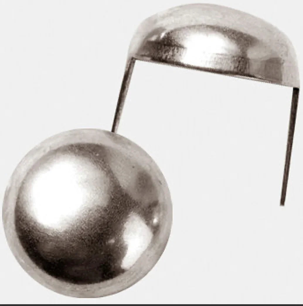 Shiny silver metal bead and dome cap for Native American craft and jewelry making