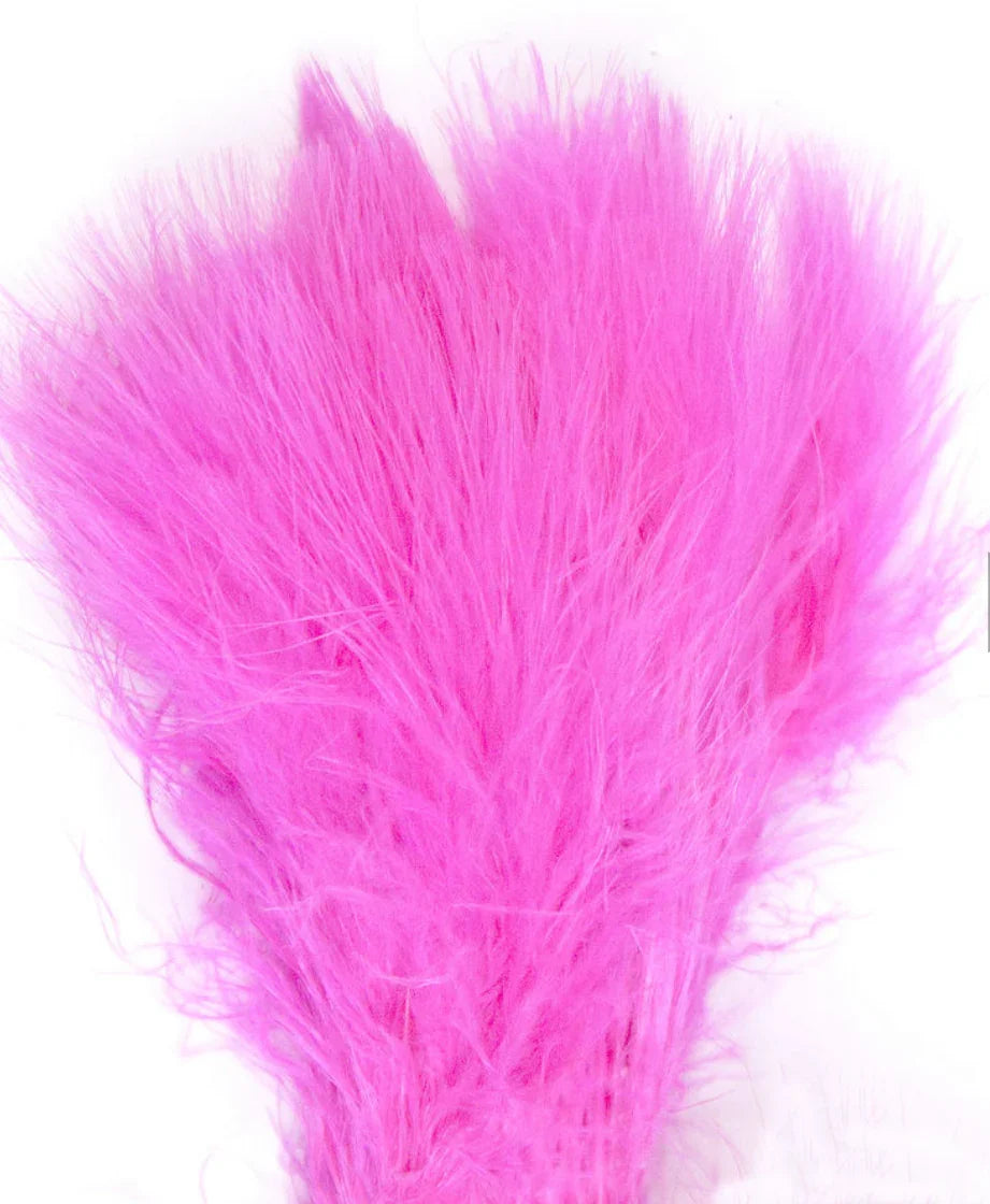 Bright pink marabou feathers for Native American crafts and traditional regalia
