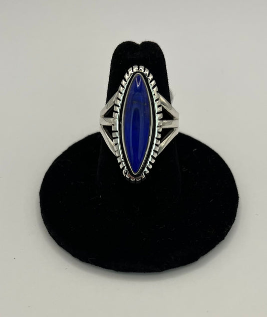 Lapis Lazuli and Sterling Silver Ring Size 7