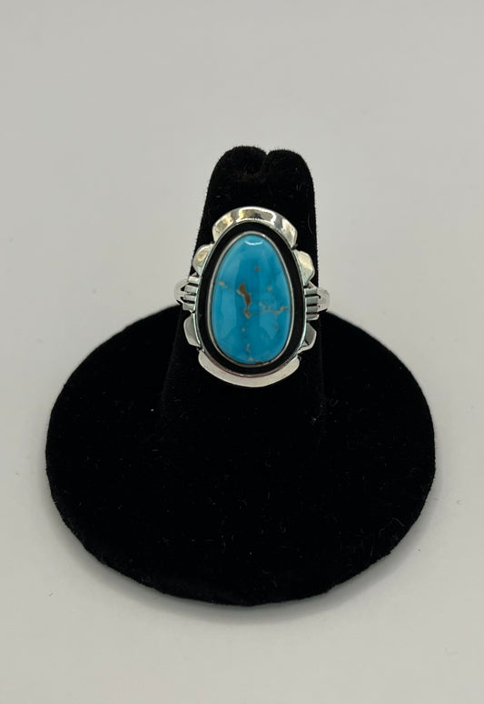 Turquoise and Sterling Silver Ring Size 6.75