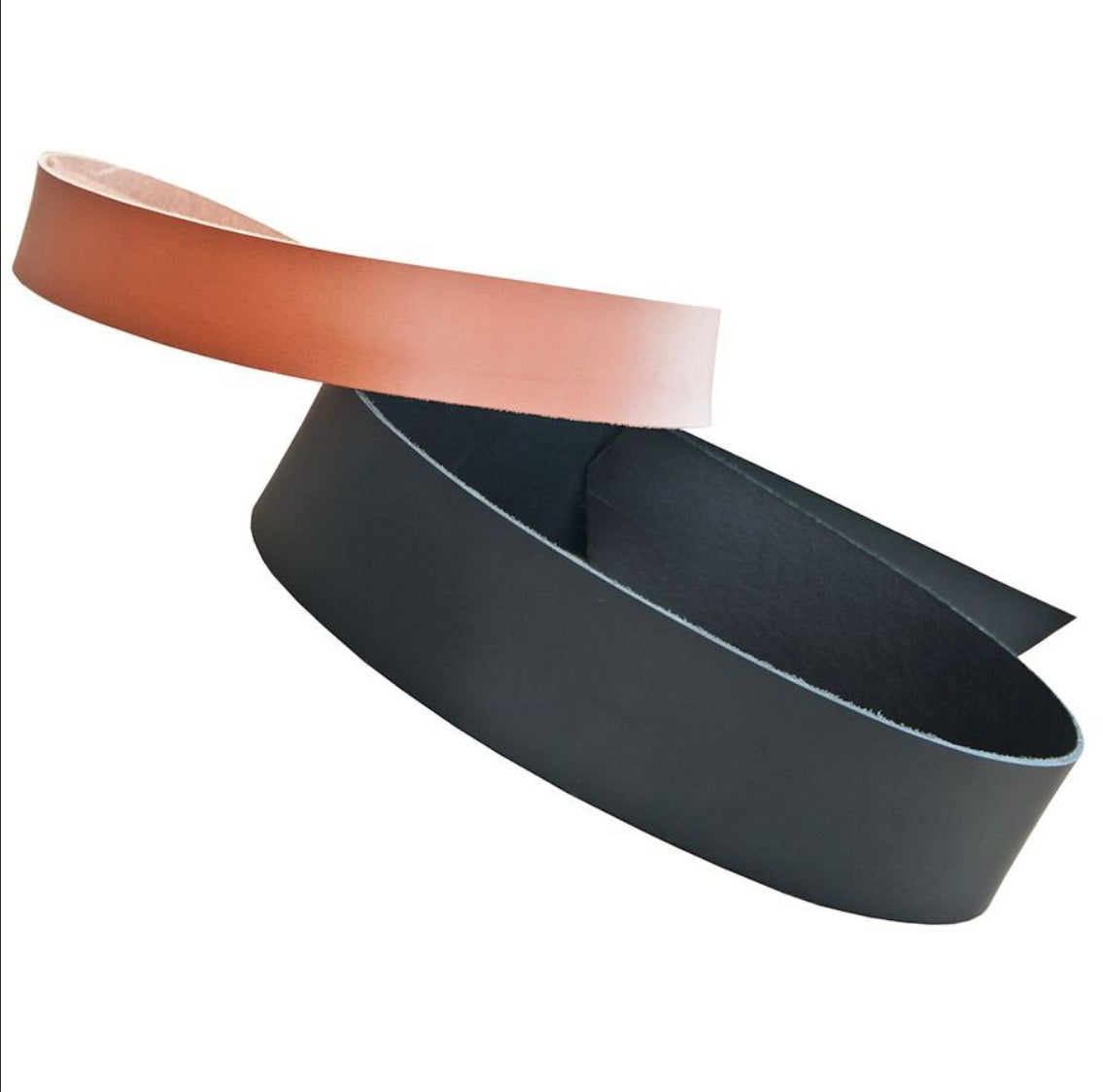 Belt Strap Leather Blank; Tobacco or Black
