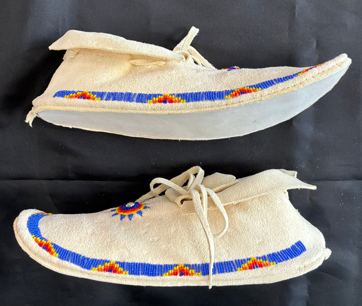 Beaded Moccasins - Blue