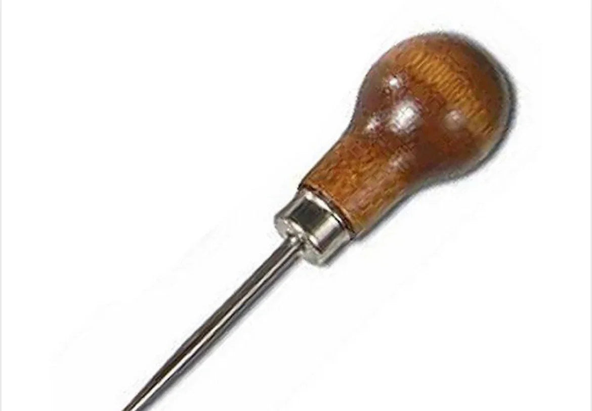 Wood-handled awl for Native American beadwork and leathercraft projects