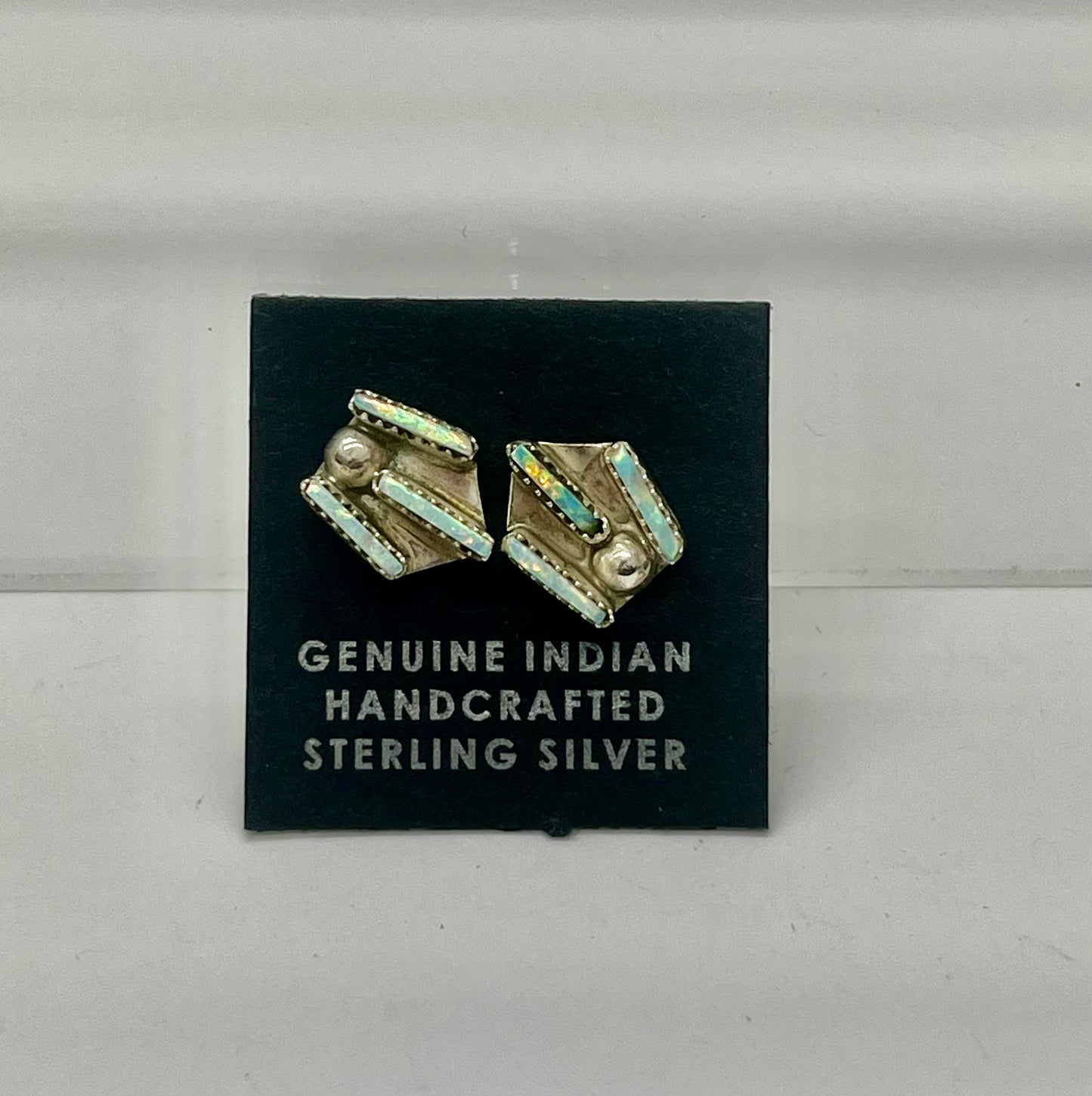 Petite Opal and Sterling Silver Stud Earrings
