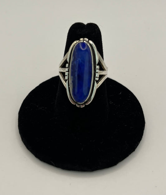 Lapis Lazuli and Sterling Silver Ring Size 6.75