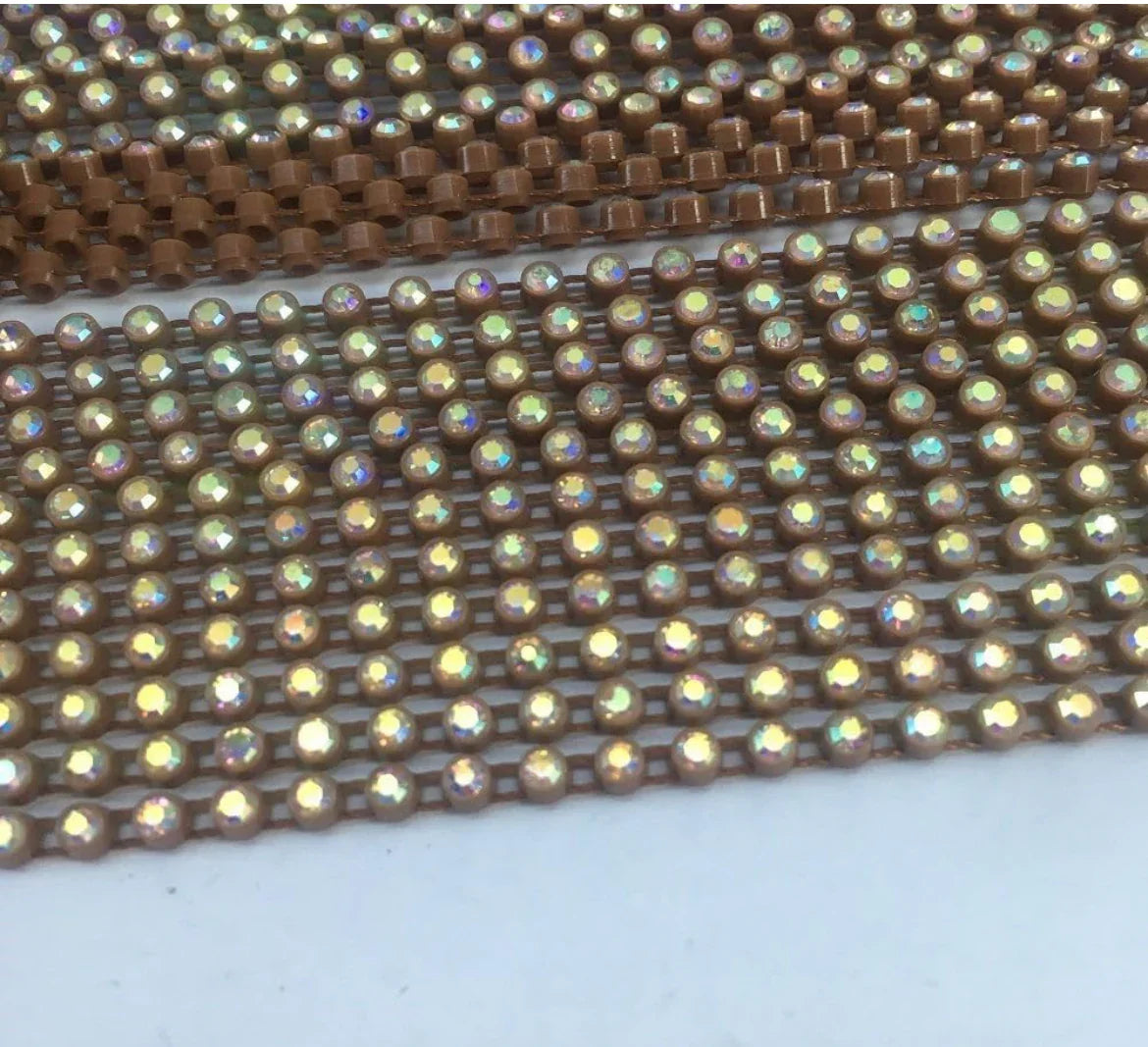 Rhinestone Banding; SS6 AB Dark Coffee (per yard)
