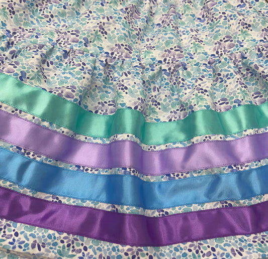 Girl’s Ribbon Skirt Purple and Turquoise