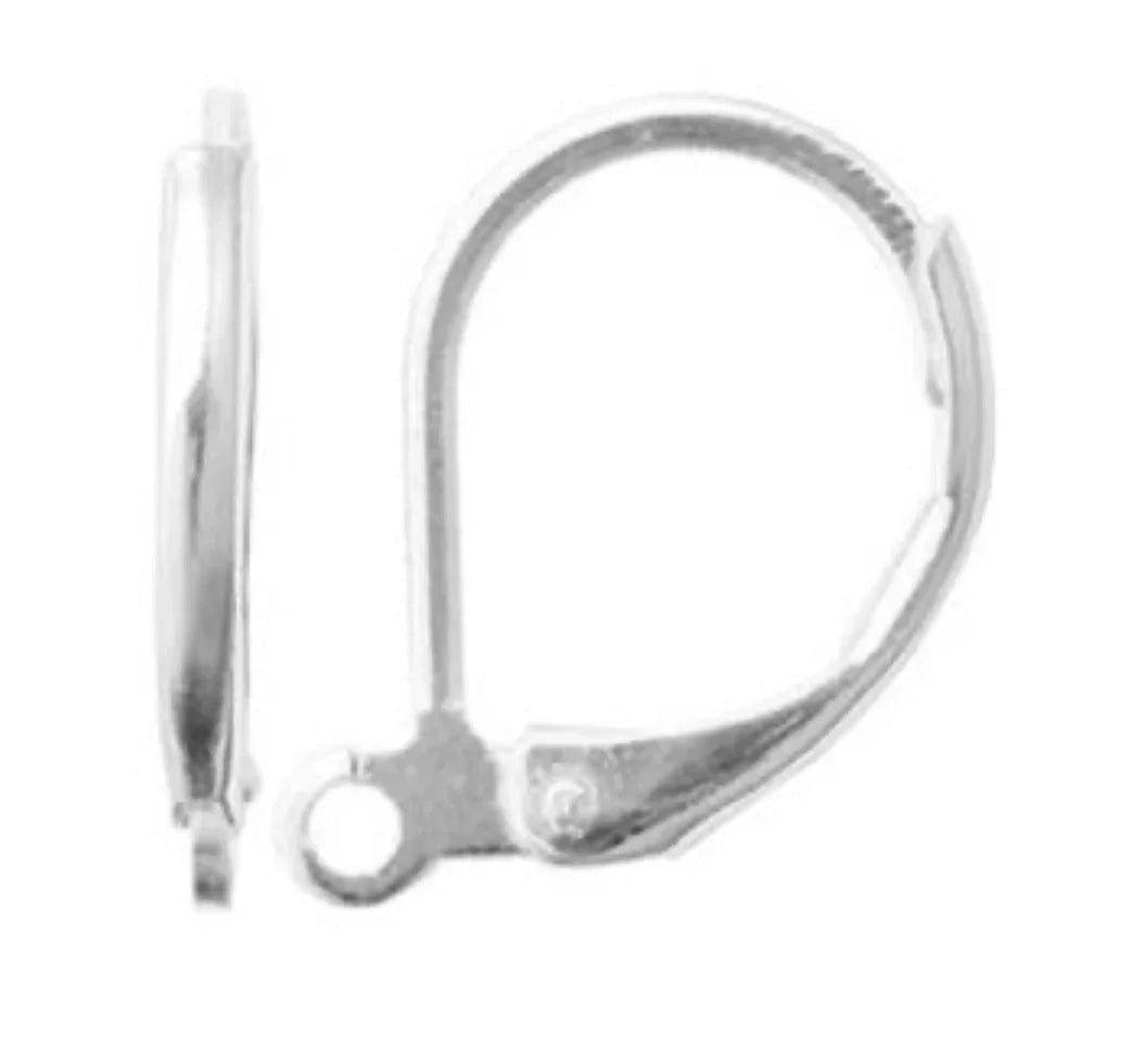 Silver lever-back earring finding for Native American jewelry crafting