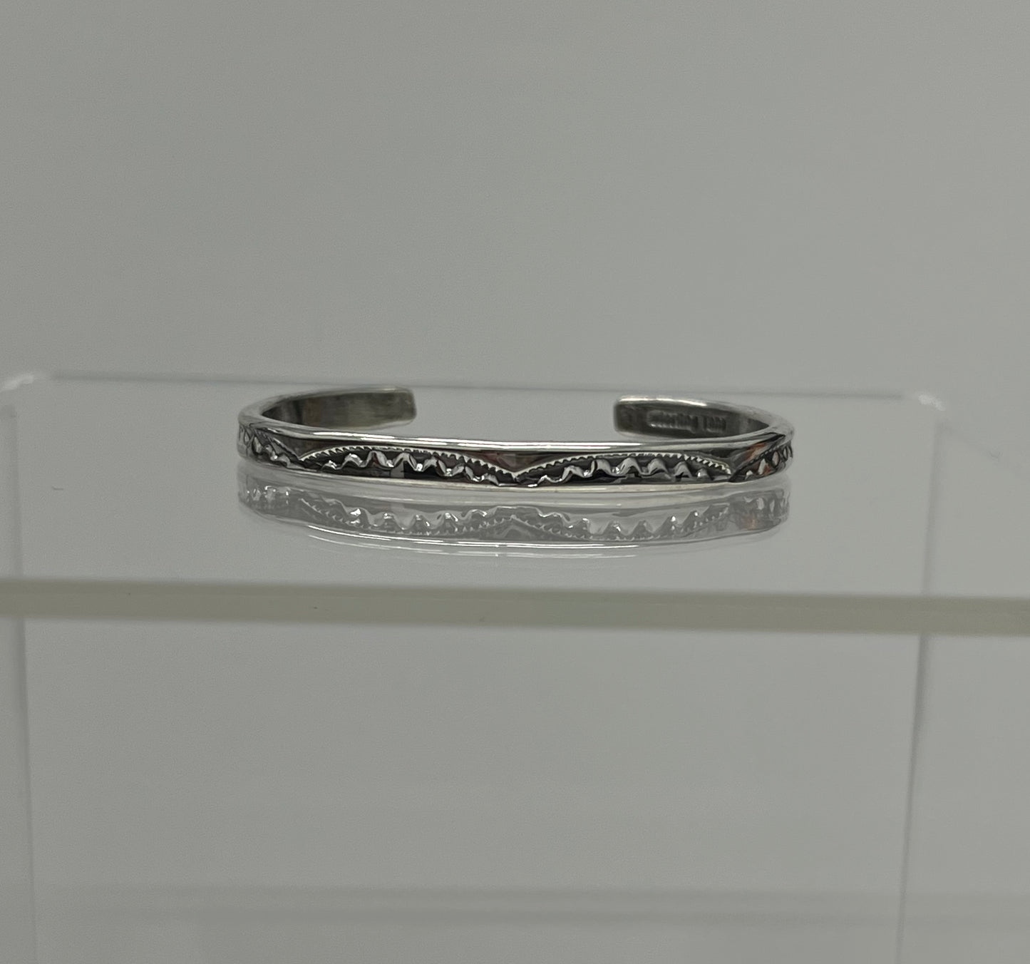 Baby Bracelet; Sterling Silver Hand Stamped Design