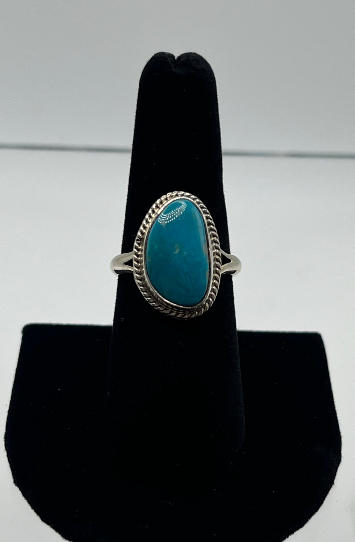 Crow Springs Turquoise and Sterling Silver Ring; Size 8