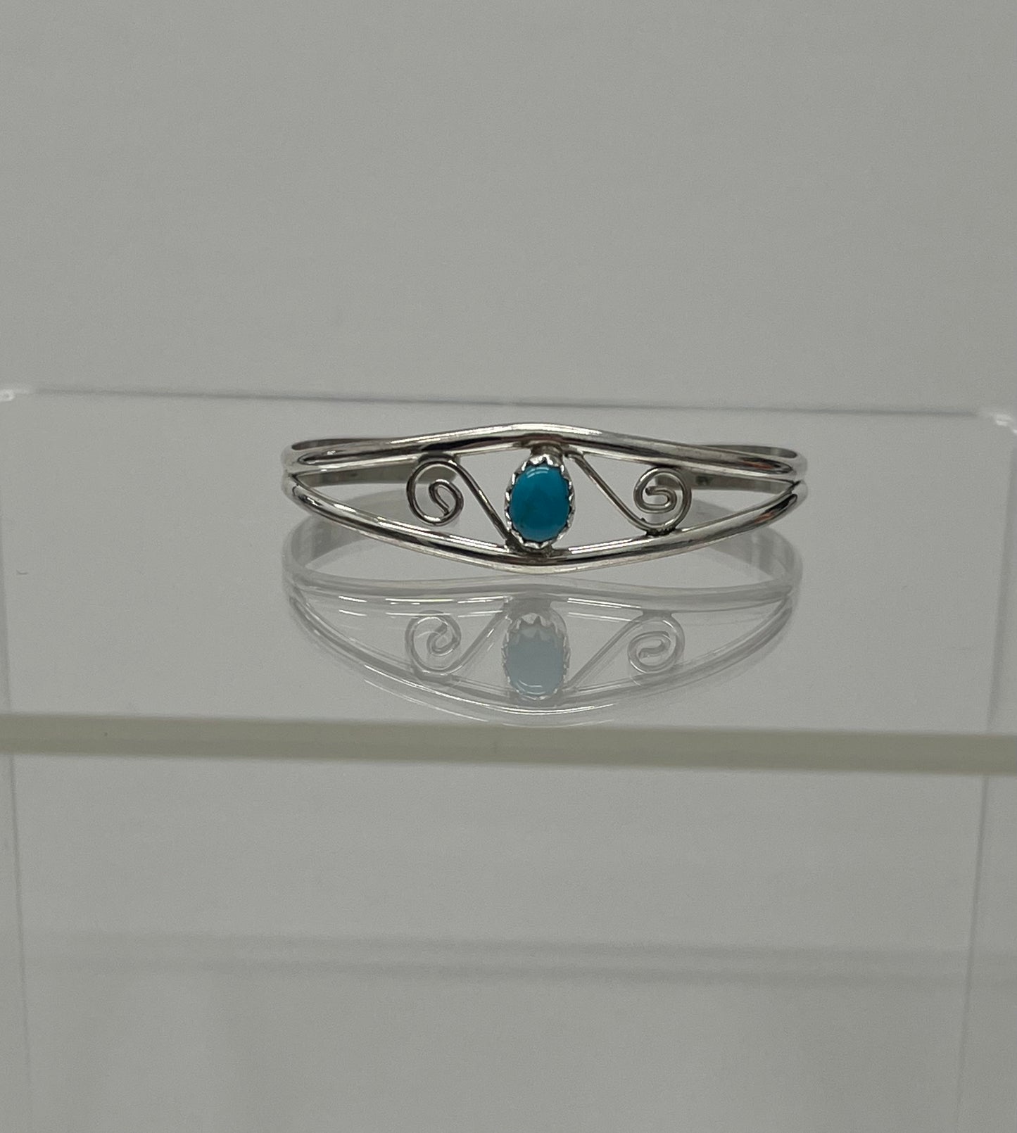 Baby Bracelet; Turquoise and Sterling Silver