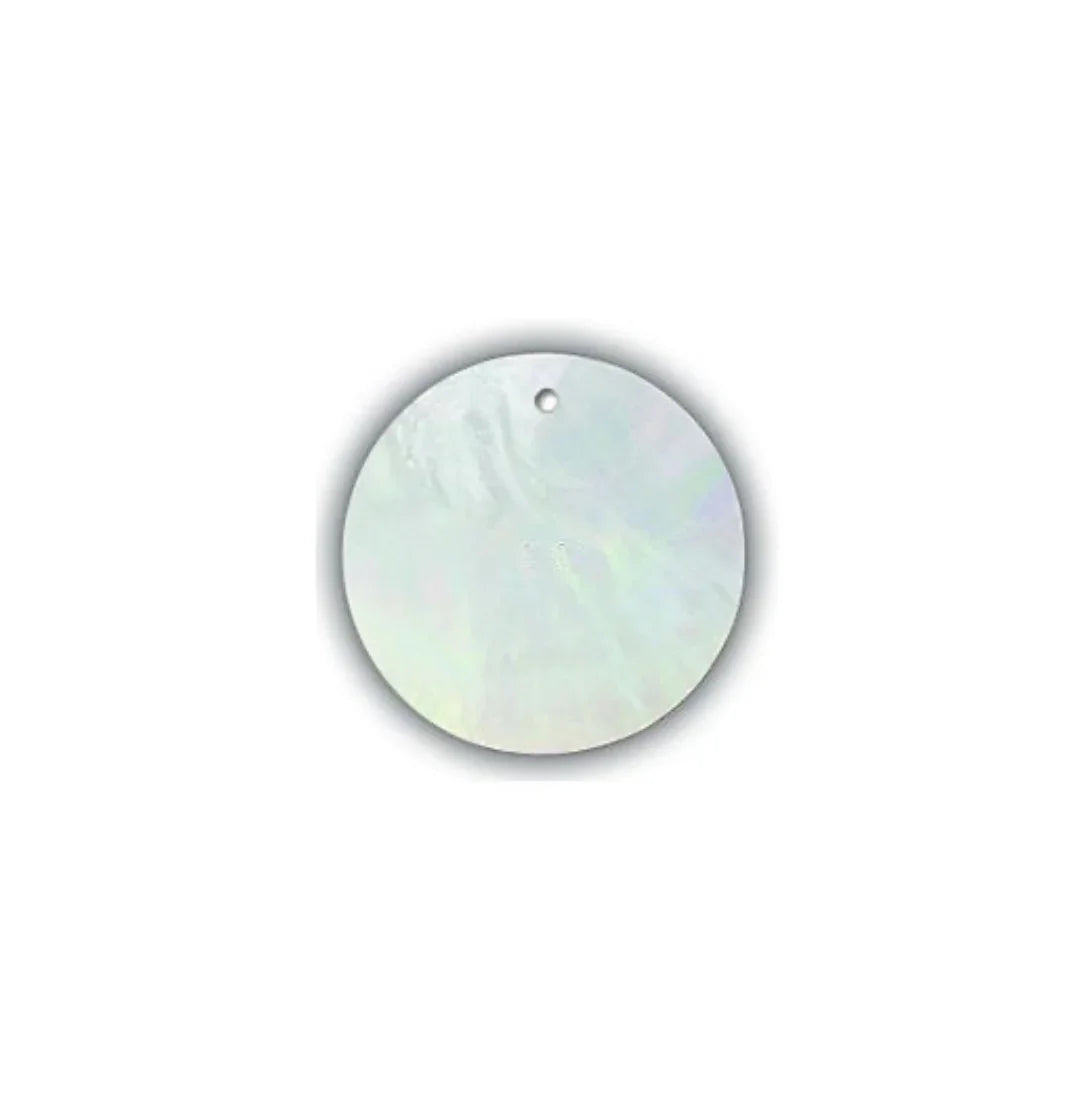 Iridescent mother-of-pearl disc for Native American crafts and jewelry making